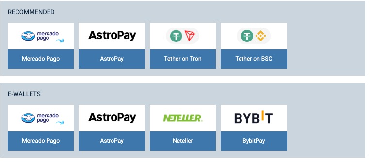1xBet e-wallet deposit options including Skrill and Neteller